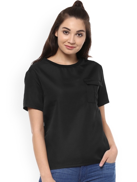 

People Women Black Solid Top