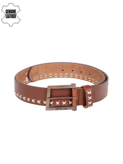 

SPYKAR Men Brown Textured Leather Belt