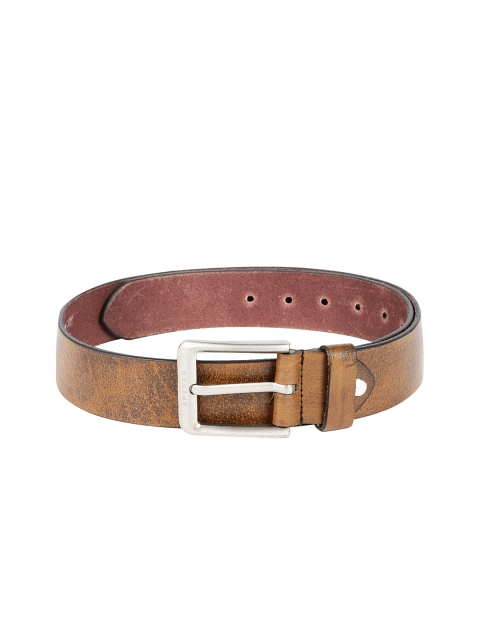 

SPYKAR Men Tan Brown Genuine Leather Textured Belt