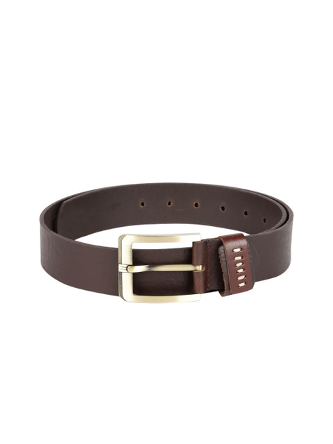 

SPYKAR Men Brown Genuine Leather Textured Belt