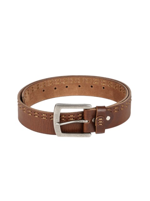 

SPYKAR Men Brown Woven Design Genuine Leather Belt
