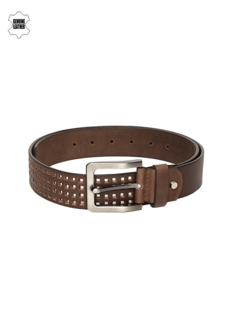 

SPYKAR Men Brown Genuine Leather Cutwork Belt