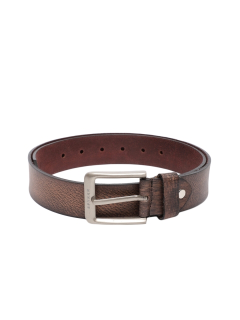 

SPYKAR Men Brown Genuine Leather Textured Belt