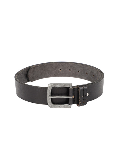 

SPYKAR Men Black Textured Leather Belt