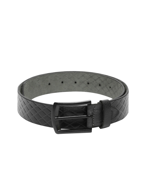 

SPYKAR Men Black Genuine Leather Textured Belt