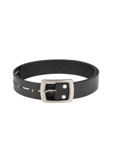 

SPYKAR Men Black Solid Genuine Leather Belt