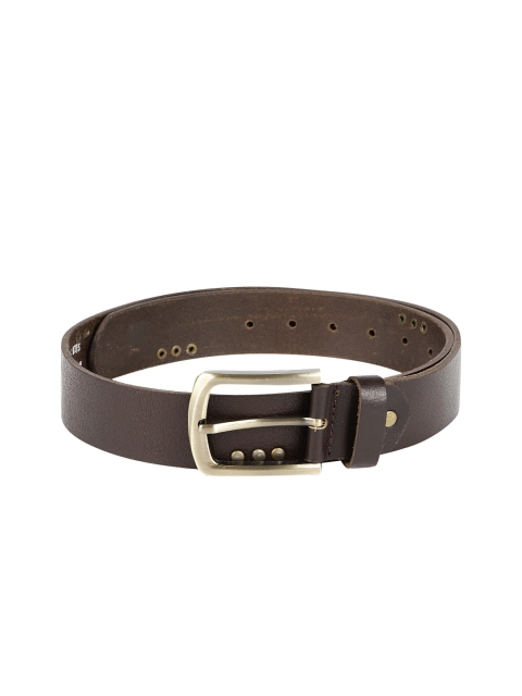 

SPYKAR Men Brown Genuine Leather Embellished Belt