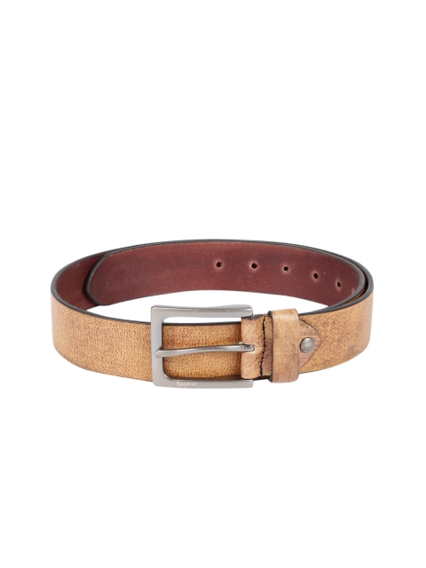 

SPYKAR Men Tan Brown Genuine Leather Textured Belt