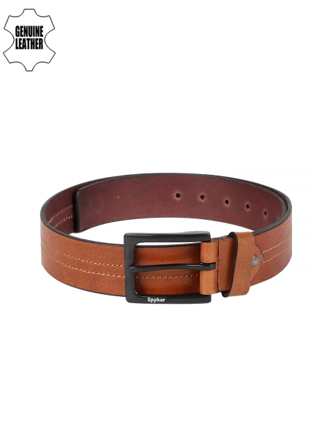 

SPYKAR Men Tan Solid Genuine Leather Belt