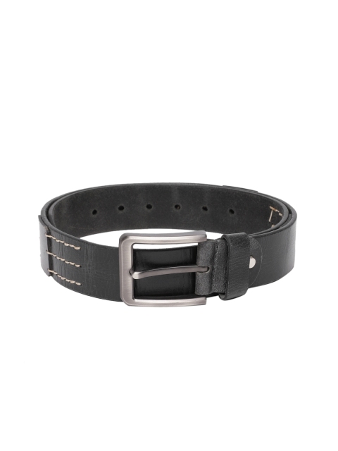 

SPYKAR Men Black Textured Leather Belt