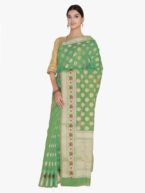 

Chhabra 555 Green Art Silk Woven Design Banarasi Saree