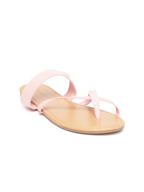 

FOREVER 21 Women Pink Solid One Toe Flats