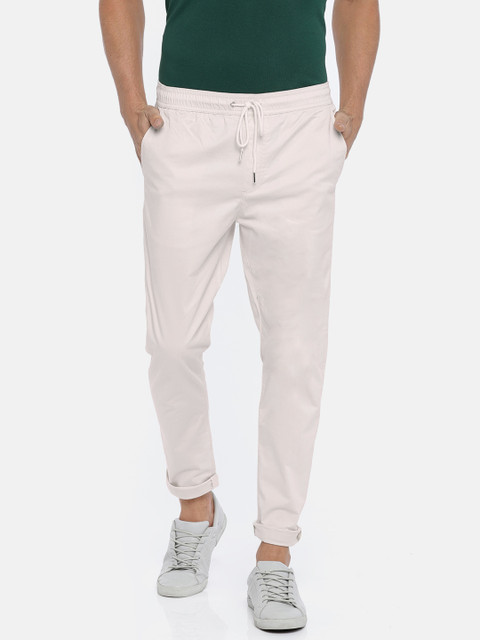 

FOREVER 21 Men White Regular Fit Solid Regular Trousers