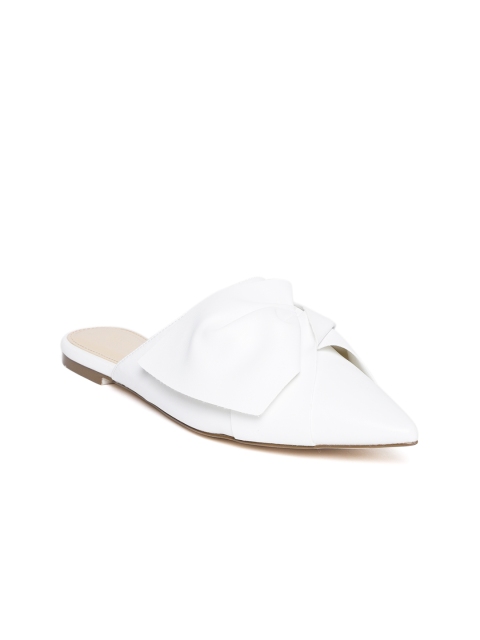 

FOREVER 21 Women White Solid Mules