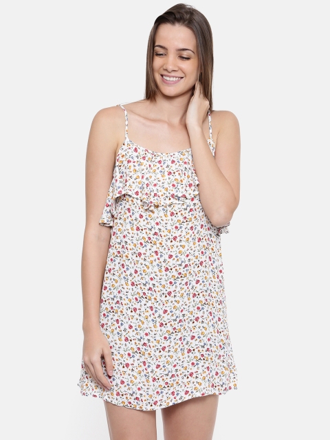 

FOREVER 21 Women Off-White Printed A-Line Dress