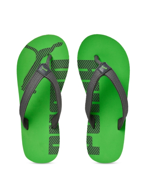 

Puma Unisex Grey & Green Printed Thong Flip-Flops