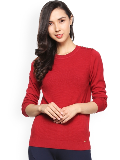 

Allen Solly Woman Red Self Design Top