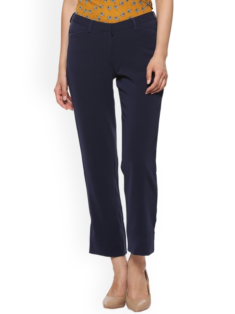 

Allen Solly Woman Women Navy Blue Regular Fit Solid Chinos
