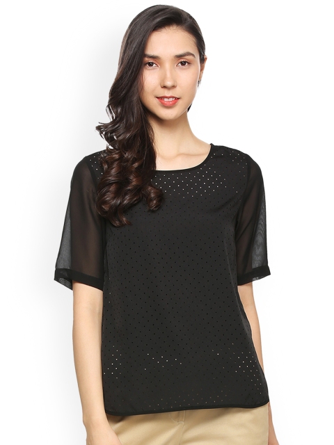 

Allen Solly Woman Black Self Design Top