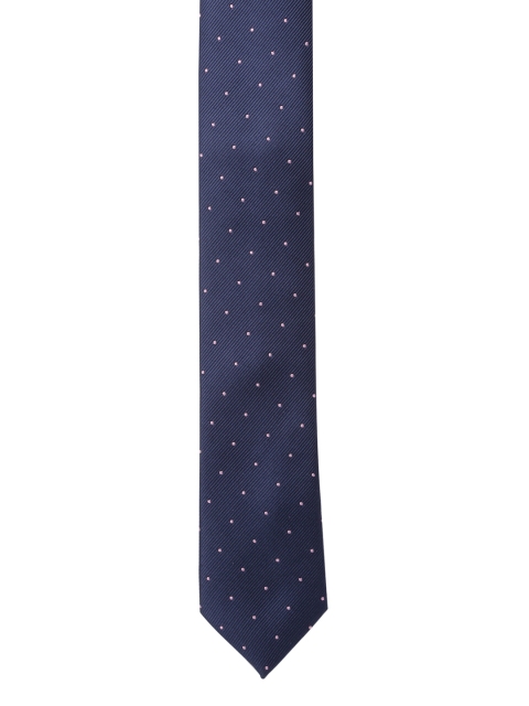 

V Dot Navy Blue Skinny Tie