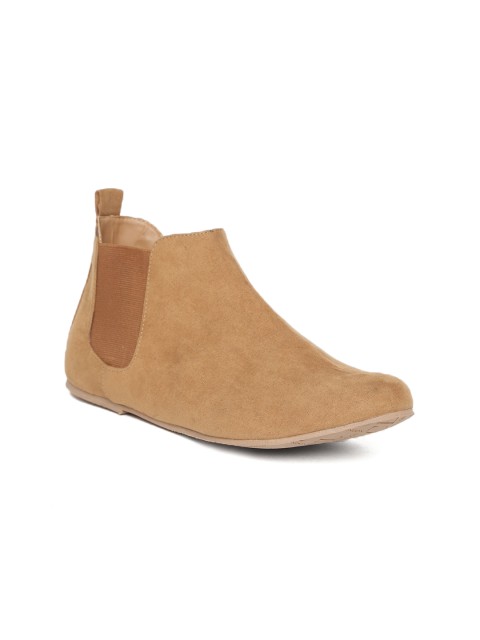 

Carlton London Women Tan Brown Solid Mid-Top Flat Boots