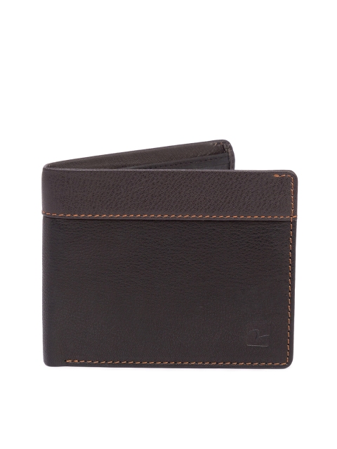 

SPYKAR Men Brown Solid Two Fold Leather Wallet