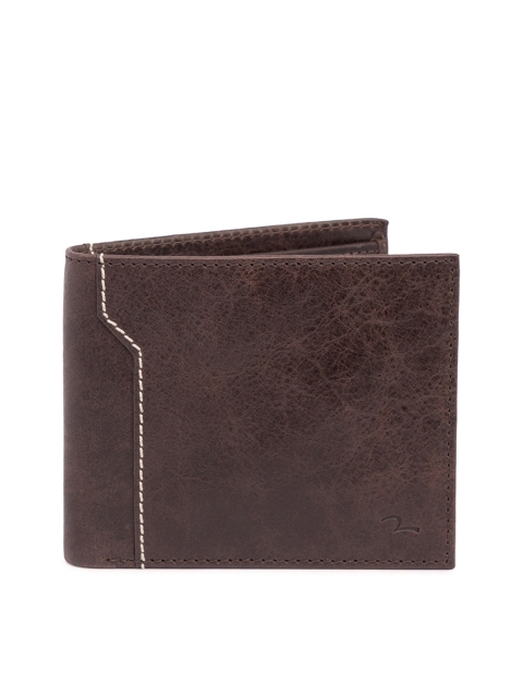 

SPYKAR Men Brown Solid Two Fold Leather Wallet
