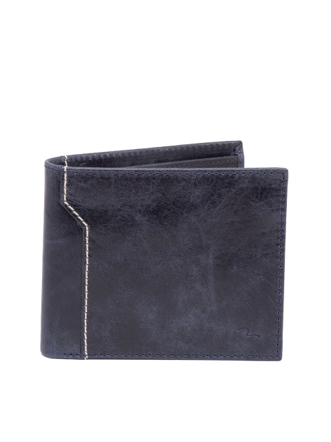 

SPYKAR Men Navy Blue Solid Two Fold Leather Wallet