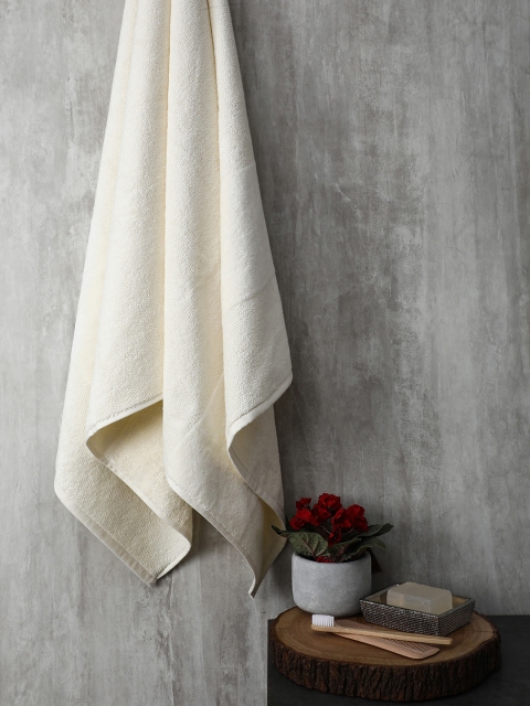 

Pure Home and Living Off-White Solid Bath Towel