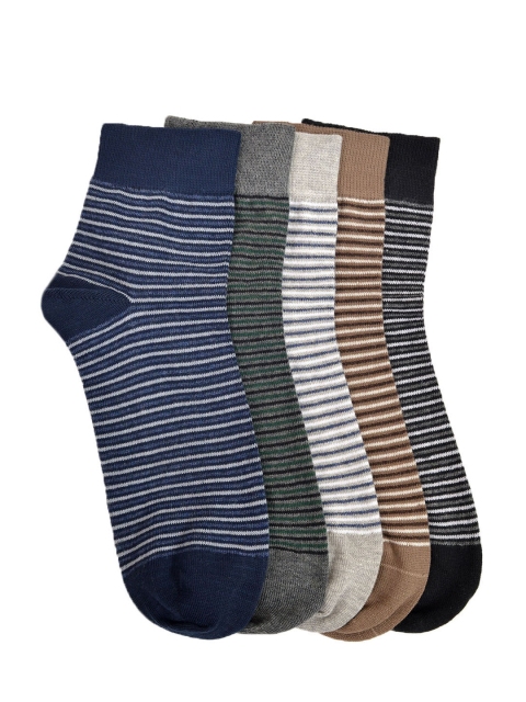 

MARC Men Pack of 5 Above Ankle Striped Socks, Multi