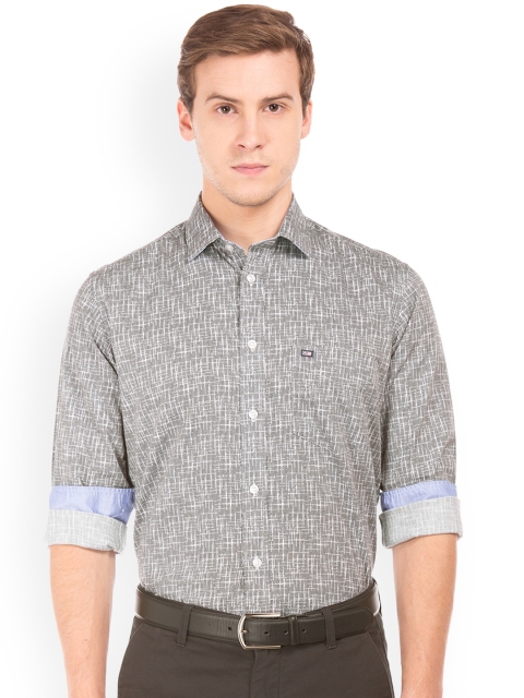 

Arrow Men Grey Regular Fit Printed Semiformal Shirt