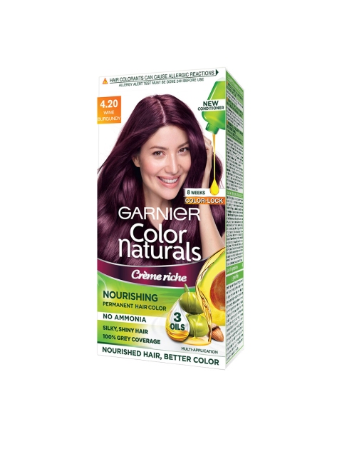 

Garnier Color Naturals Creme Wine Burgundy Hair Color 4.20 70 ml + 60 g, White