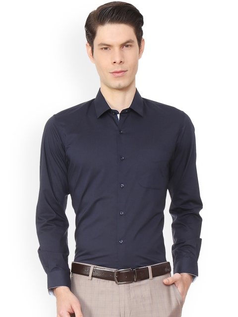 

Peter England Men Navy Blue Slim Fit Solid Formal Shirt