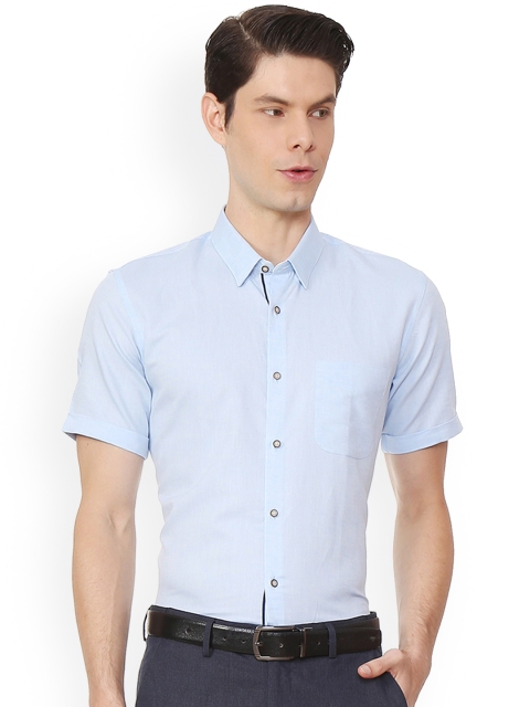 

Peter England Men Blue Slim Fit Solid Formal Shirt