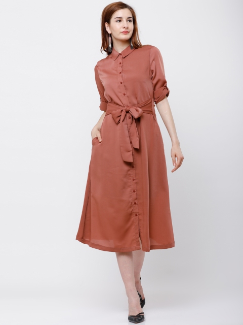 

Tokyo Talkies Women Rose Solid Shirt Dress