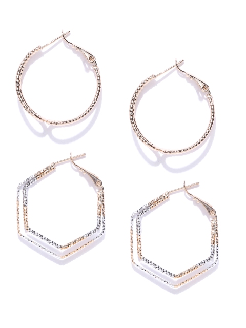 

ChicMela Set of 2 Gold-Plated Handcrafted Hoop Earrings