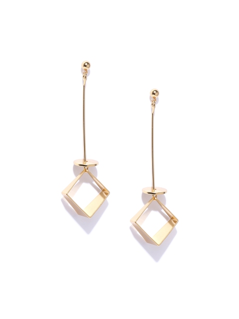 

ChicMela Gold-Plated Diamond Shaped Drop Earrings