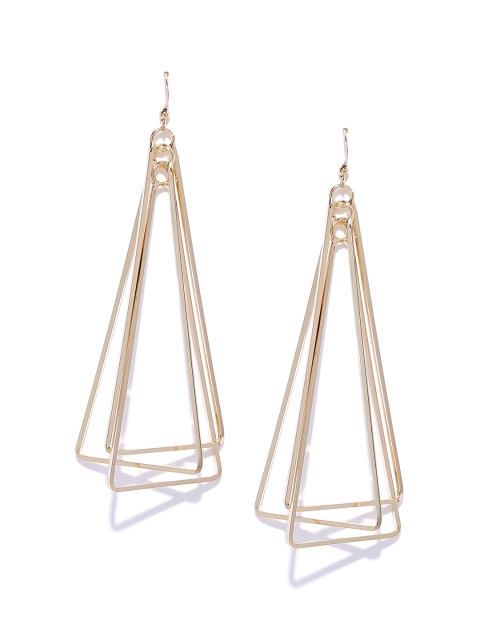 

ChicMela Gold-Plated Handcrafted Triangular Drop Earrings