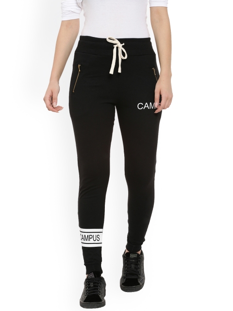 

Campus Sutra Women Black Solid Joggers