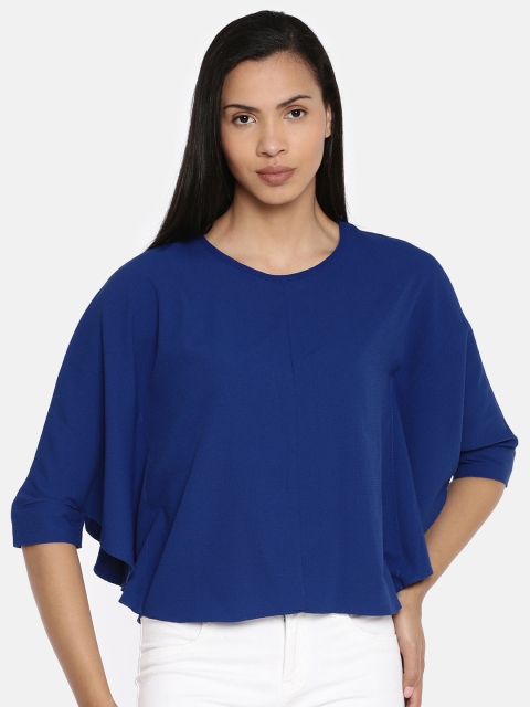 

Jealous 21 Women Blue Printed Boxy Top