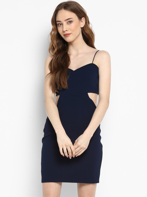 

Kazo Women Navy Blue Solid Sheath Dress