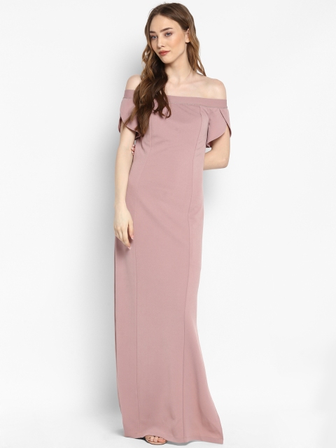 

Kazo Women Mauve Solid Maxi Dress