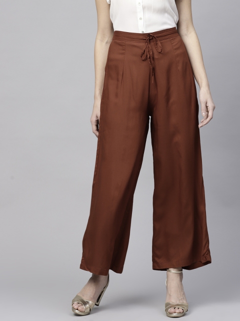 

Shree Women Brown Wide Leg Solid Palazzos