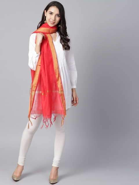 Shree Red Solid Dupatta