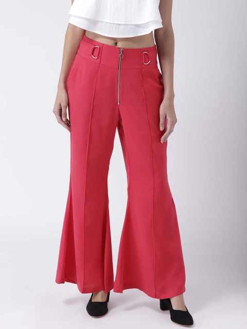 

STREET 9 Women Magenta Regular Fit Solid Parallel Trousers