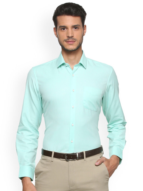 

Peter England Men Blue Nuvo Regular Fit Self Design Formal Shirt