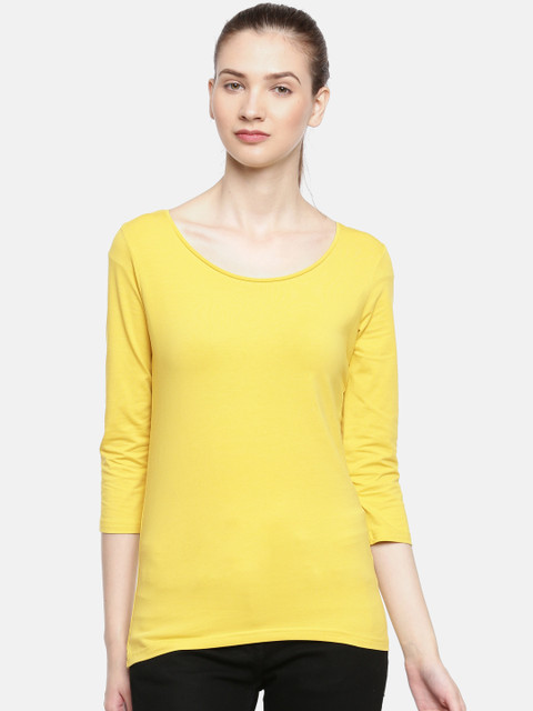 

Bossini Women Yellow Solid Top