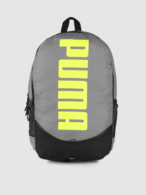 

Puma Unisex Grey & Yellow Brand Logo Printed Pioneer II IND Backpack