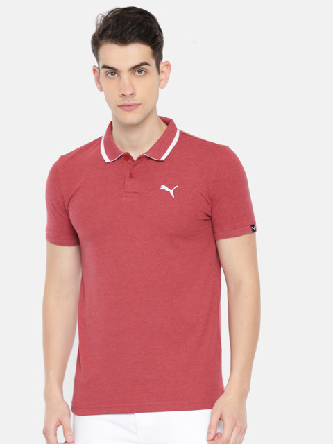 

Puma Men Red ESS Pique Sports Polo Collar T-shirt