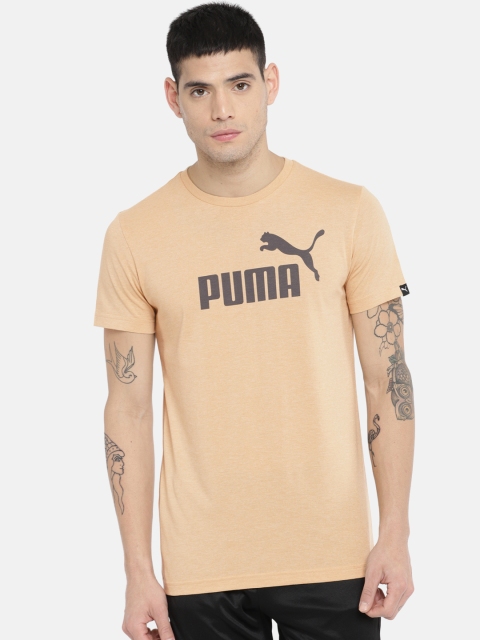 

Puma Men Beige Round Neck ESS No.1 Heather dryCell Technology Solid T-shirt